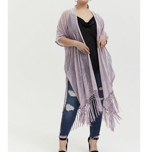 Torrid mauve velvet kimono